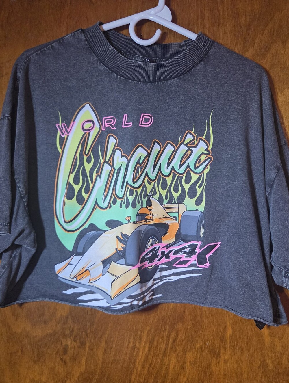H&M Divided World Circuit 4x4 Racing Car Boxy Crop Top Size S